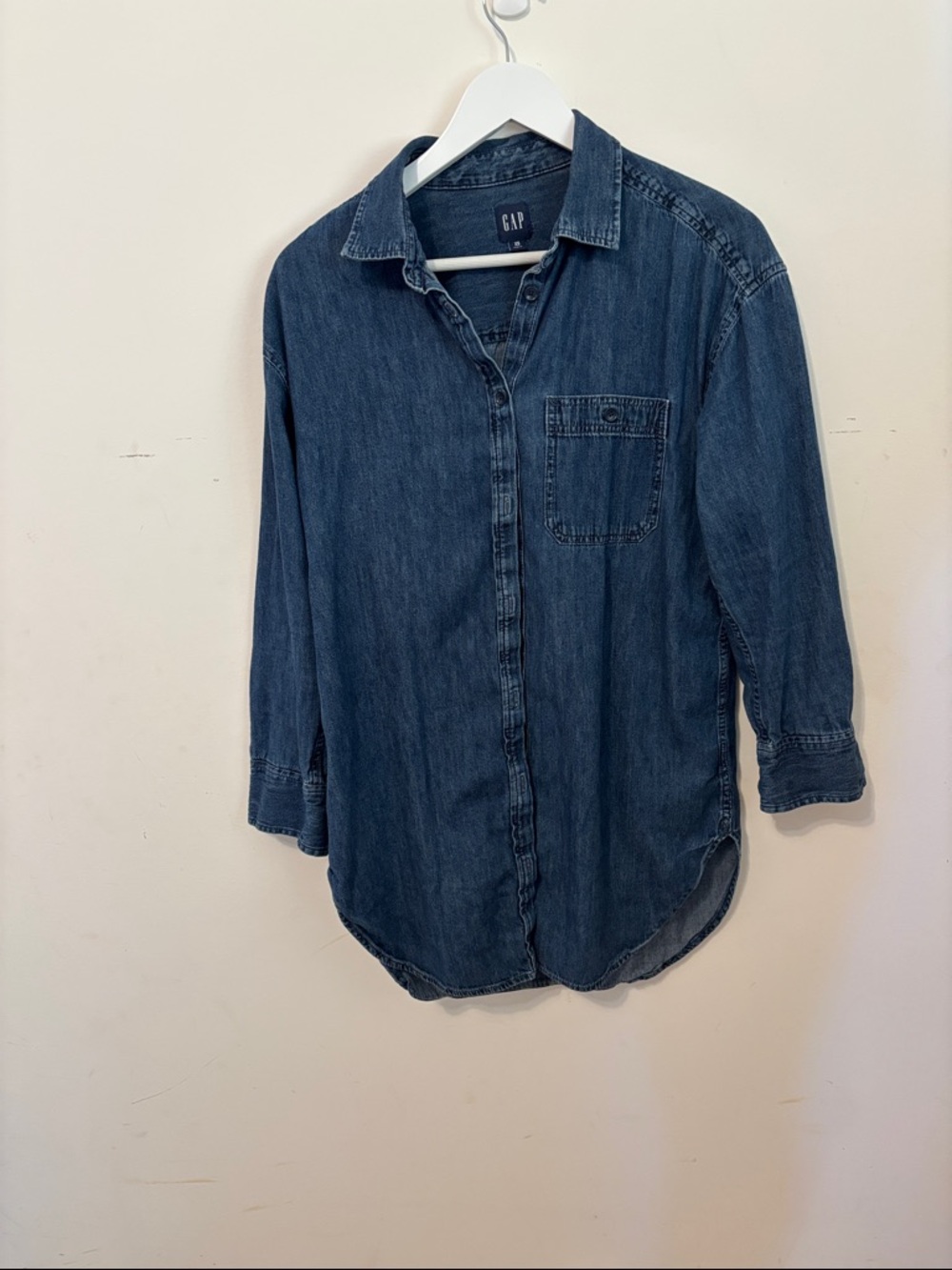 GAP Indigo Denim Tunic length Button-Front Shirt